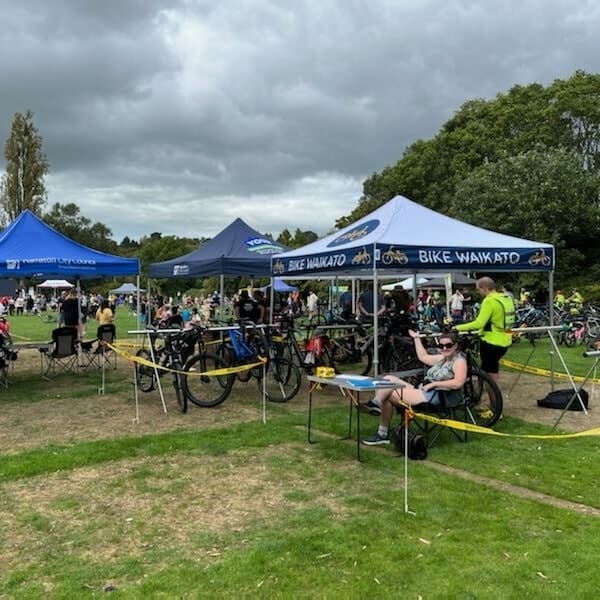 Bike Waikato at the formal opening of the full Te Awa River Ride with the Bike Valet service.